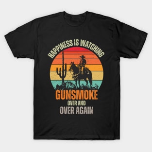 Happiness, Is Watching Gun-smoke Retro Vintage Tee T-Shirt